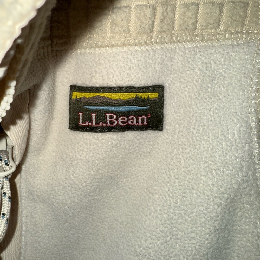 L.L. Bean Women's Mountain Windproof Fleece Full Zip Jacket Cream Size X-Small - Picture 4 of 6